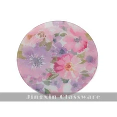 Kis rózsaszín virágos művészeti üveglap